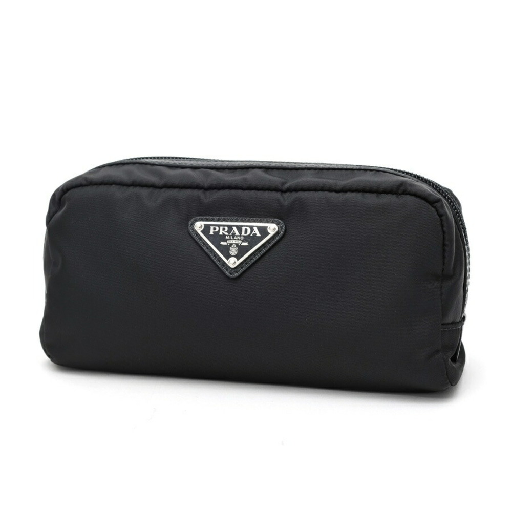 Prada PRADA Re-Nylon x Saffiano Leather Nessexer Pouch Travel 2NA045 Nylon Bl...